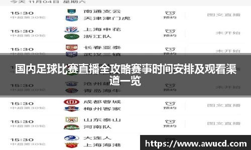 国内足球比赛直播全攻略赛事时间安排及观看渠道一览